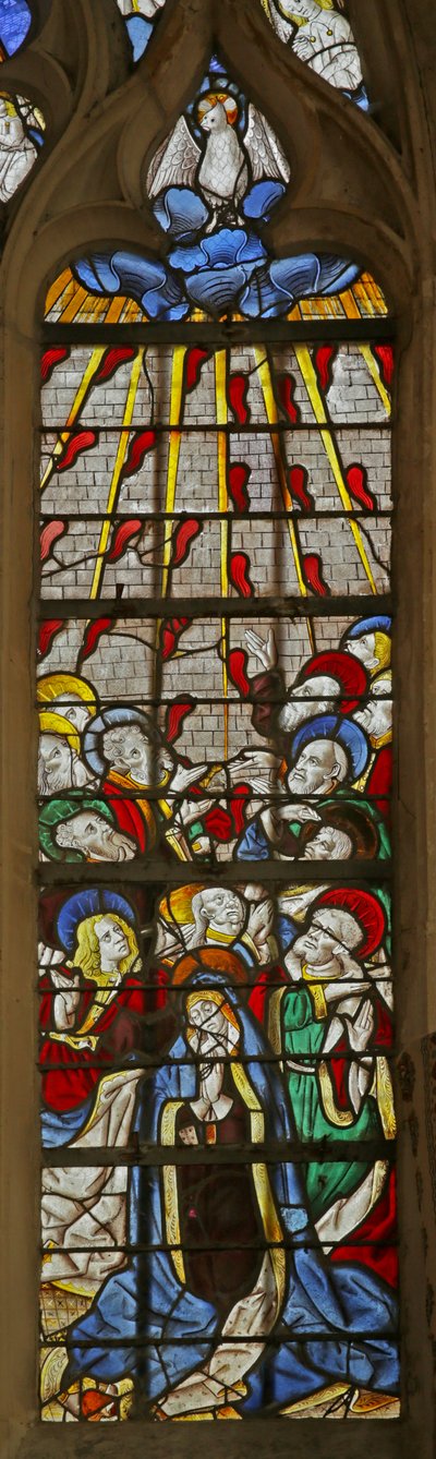 Window depicting the Apostles at Pentecost by French School